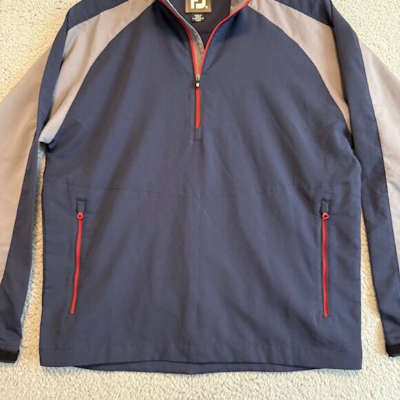 Footjoy Mens Windshirt Size M Golf Long Sleeves Pullover 1/4 Zip Windbreaker - P - Picture 4 of 15